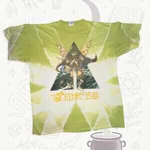 Vintage Jethro Tull Tie Dye Band Tee XL Gildan Heavyweight Rock Shirt